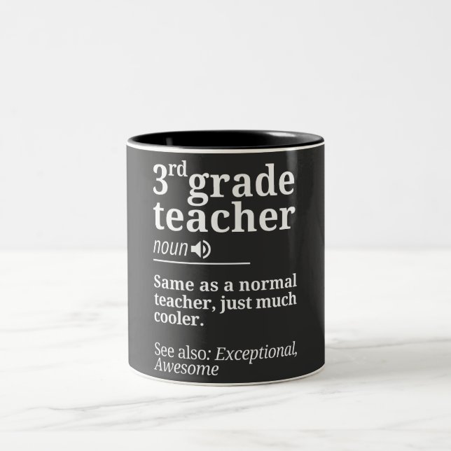 3rd Grade Teacher Funny Third Grade Teachers Gifts Två-Tonad Mugg (Center)