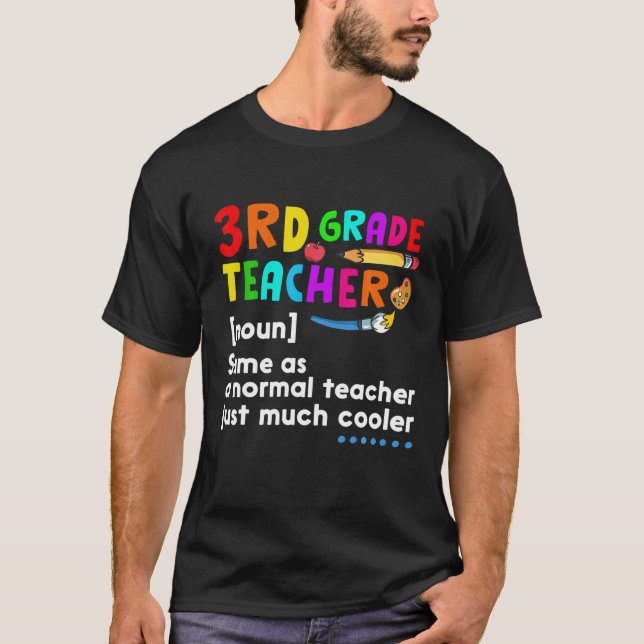 3Rd Grade Teacher Noun Definition Back To School M T Shirt (Framsida)