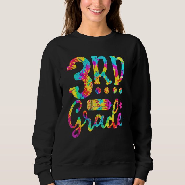 3rd Grade Teacher Tie Dye Back To School T Shirt (Framsida)