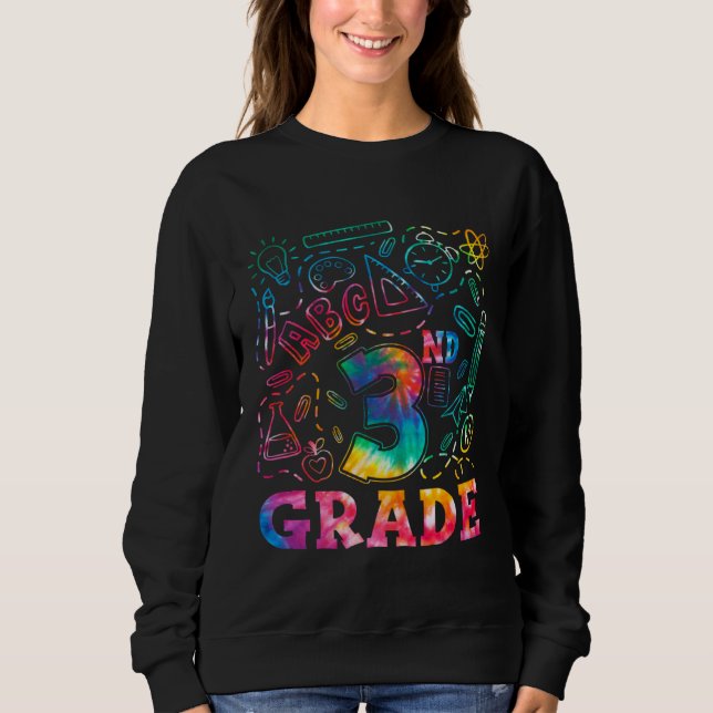 3rd Grade Tide Dye Third Grade Back To School Boys T Shirt (Framsida)