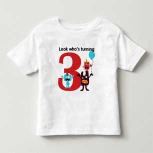 3rd Gulligt monster för födelsedagTshirt Tee