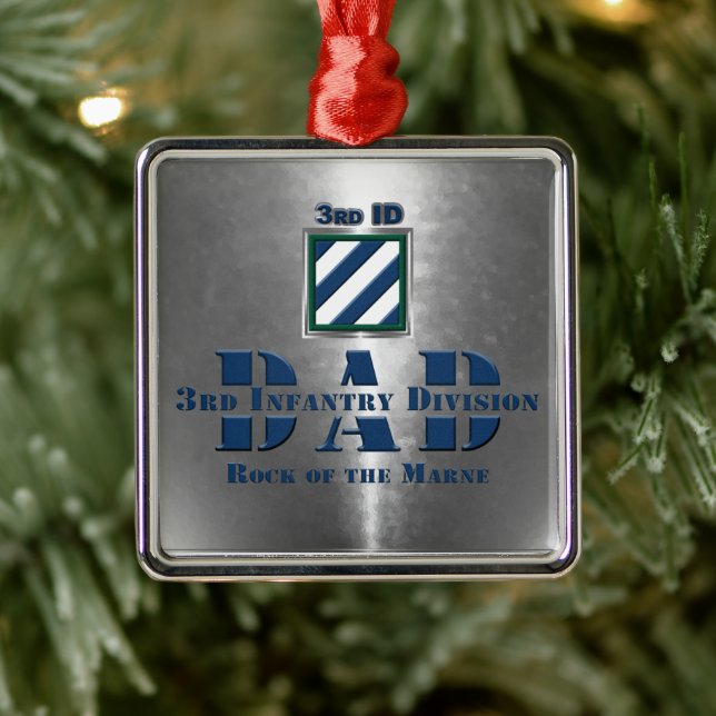 3rd ID Infantry Division DAD Christmas Julgransprydnad Metall (Träd)