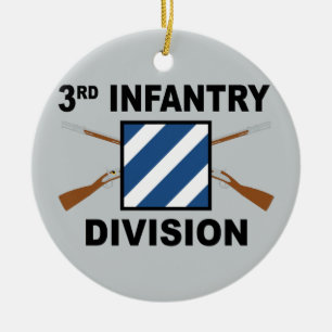 3rd Infanteriuppdelning - korsade gevär - med tex Julgransprydnad Keramik