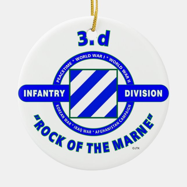 3RD INFANTERIUPPDELNING " STEN AV MARNEN " JULGRANSPRYDNAD KERAMIK (Framsidan)