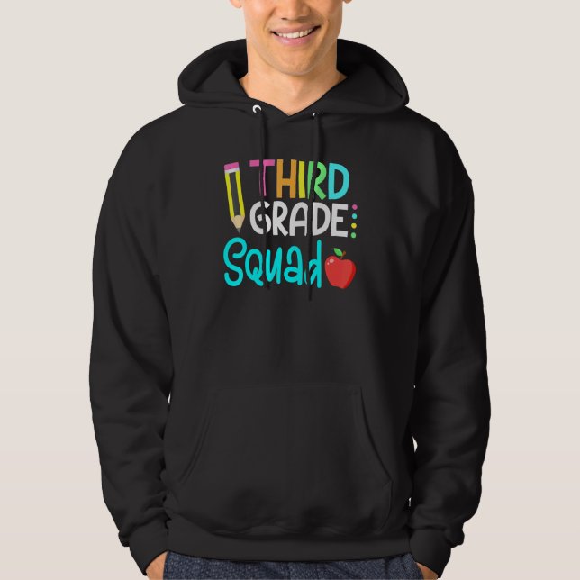 3rd Klass Squad Team Crew Back School Studenten T Hoodie (Framsida)