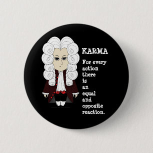 3rd lag för Karma och Newtons (mörk bakgrund) Knapp