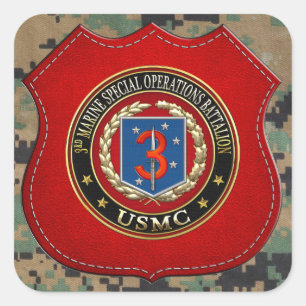 3rd MSOB [3D] Fyrkantigt Klistermärke