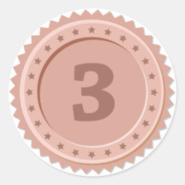 3rd Place Bronze Medal Runt Klistermärke