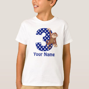3rd Skjorta för personlig för födelsedagapablå T-shirt