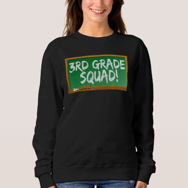 3rd Third Grade Squad Chalk Board T Shirt (Framsida)