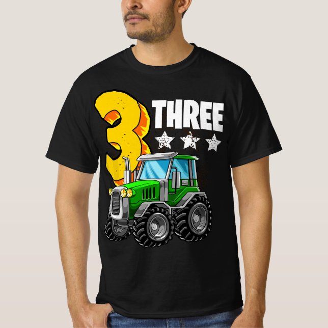 3rd Tractor Birthday Party Farm Educational 3 Year T Shirt (Framsida)