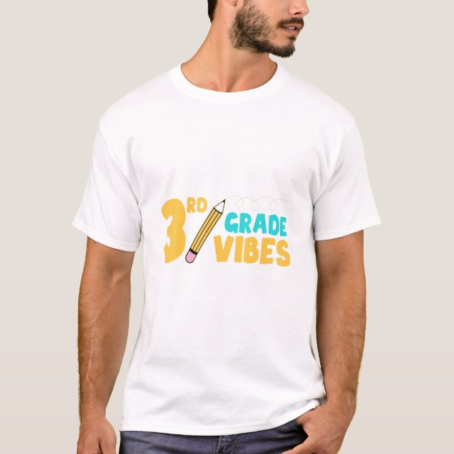 3RD Tredje Klass Vibes Back to school Gift T Shirt (Framsida)