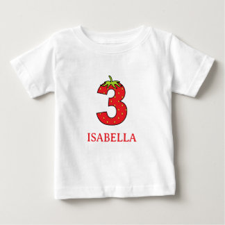 3th Birthday strawberry theme Party  T Shirt