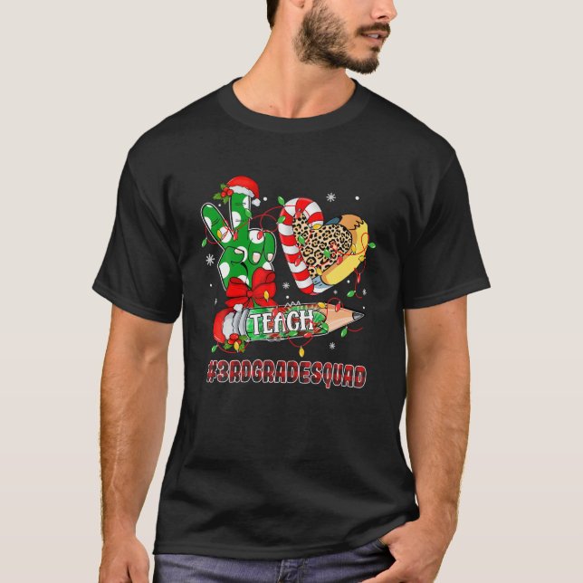 3Th Grade Squad Third Grade Teacher Xmas 3Rd Grade T Shirt (Framsida)