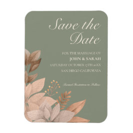 3X4 Sage Grönt och Blommigt Spara datum magneter