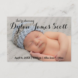 3x5 Bekvämt skript Inbjudan till Baby Boy eller Gi