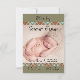 3x5 Nyfött Pojke-meddelande enkelt Meddelande