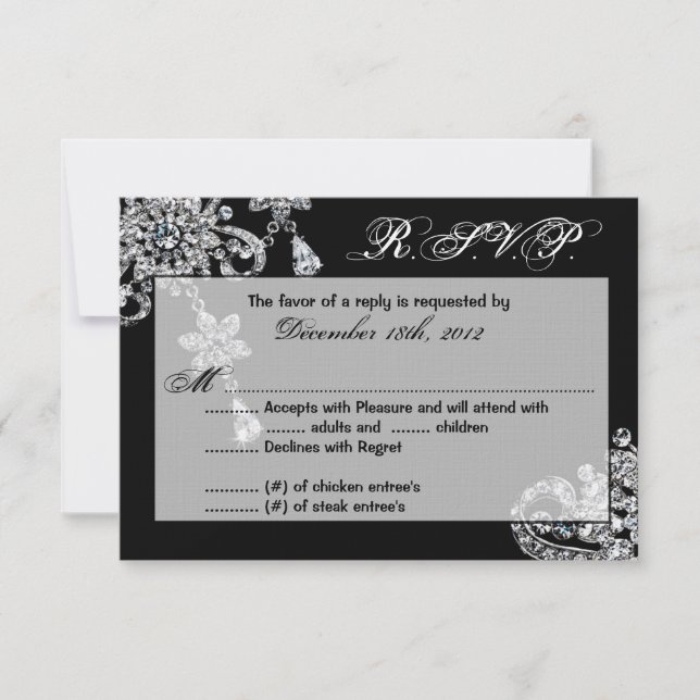 3x5 Svarskort Diamantsmycken Halsband OSA Kort (Framsida)