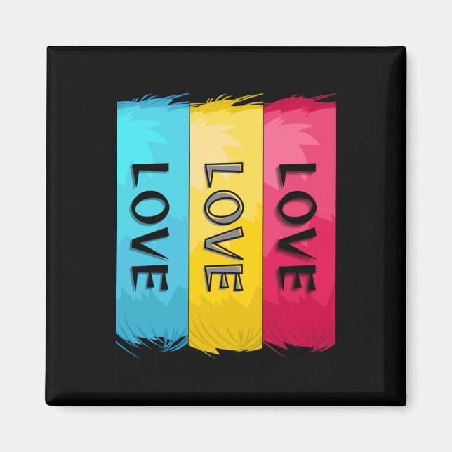 3x-Kärlek-design Magnet (Framsidan)