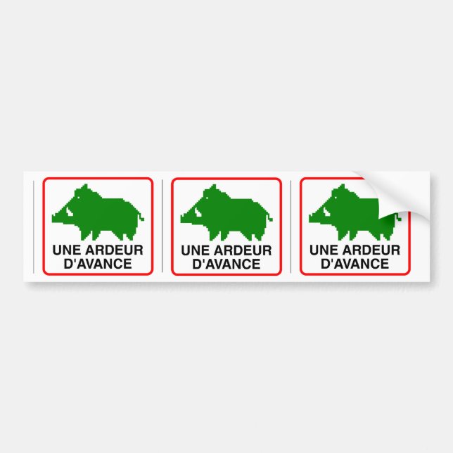 3x STICKER VOITURE sanglier - UNE ARDEUR D'AVANCE Bildekal (Framsidan)