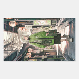 【4枚セット】Green JK シール|寿司娘 GenerativeAI Rektangulärt Klistermärke