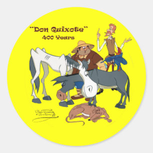 400 år Don Quixote @QUIXOTEdotTV Runt Klistermärke