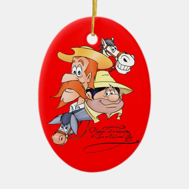 400 år med Dulcinea&Don Quixote @QUIXOTEdotTV Julgransprydnad Keramik (Framsidan)