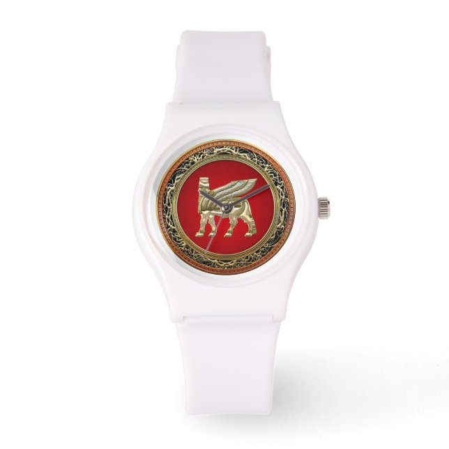 [400] Babyloniska Winged Bull Lamassu [3D] Armbandsur (Framsida)