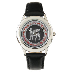 [400] Babyloniska Winged Bull [Silver] [3D] Armbandsur