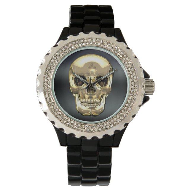 [400] Golden Human Skull Armbandsur (Framsida)