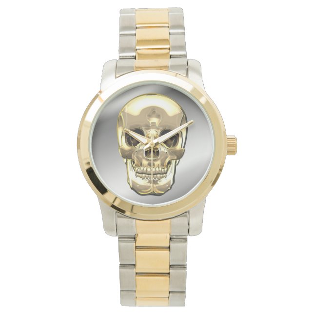 [400] Golden Human Skull Armbandsur (Framsida)