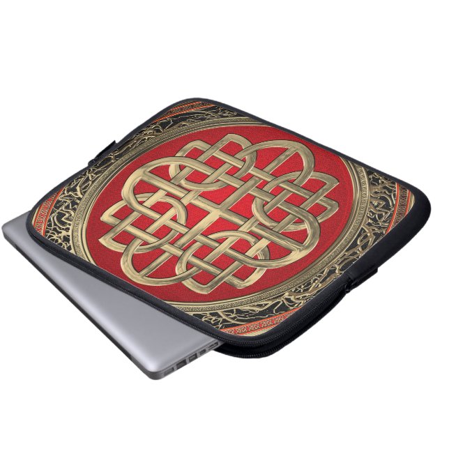 [400] Helig Celtic Guld Knot Kor Laptop Fodral (Framre botten)