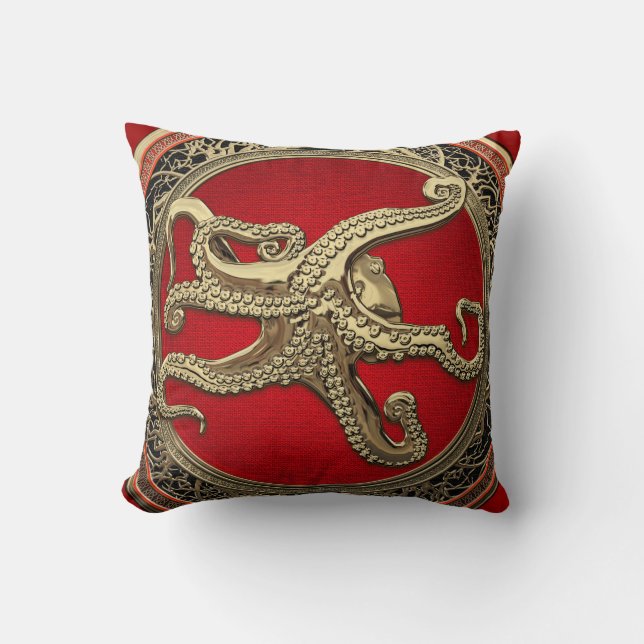 [400] Helig Guld Octopus i defensiv post Kudde (Framsida)