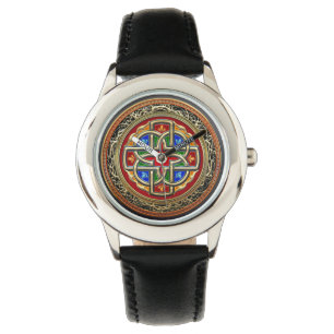 [400] Keltiska Kor [Guld+Enamel] Armbandsur