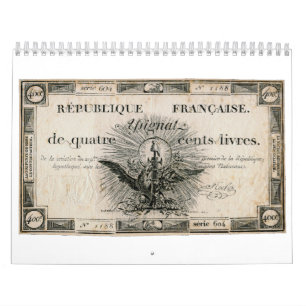 400 Livres Fransk Revolution Assignat Bank Note Kalender
