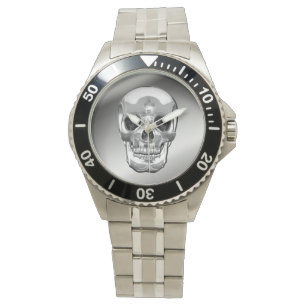 [400] Silver Human Skull Armbandsur