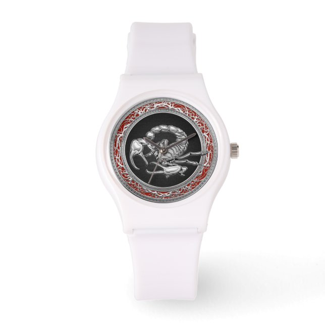 [400] Skorpion on Black i Silver Armbandsur (Framsida)
