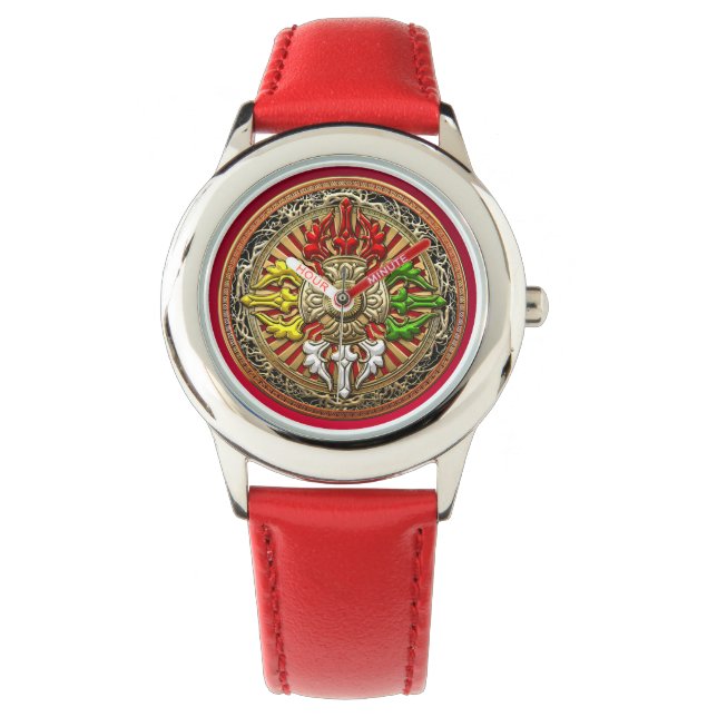 [400] Tibetansk Dubbla Dorje Mandala Armbandsur (Framsida)
