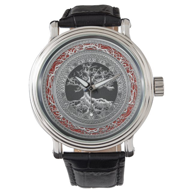 [400] Treasure Trove: Celtic Livets träd [Silver] Armbandsur (Framsida)