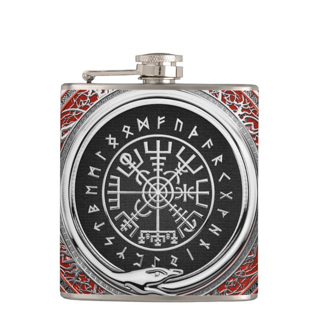 [400] Vegvisir - magisk Runic kompass för Viking Fickplunta (Framsidan)