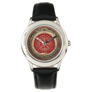 [400] Vegvisir - Viking guld- magisk Runic kompass Armbandsur