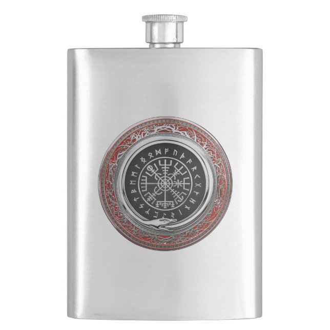 [400] Vegvisir - Viking Silver Magic Runic Compass Fickplunta (Framsidan)