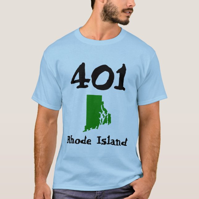 401, områdeskod för Rhode island RI-havsområdet T-shirt (Framsida)