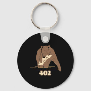 402 Fiskefartygets Tjock Brown Grizzly Älskare i o Nyckelring