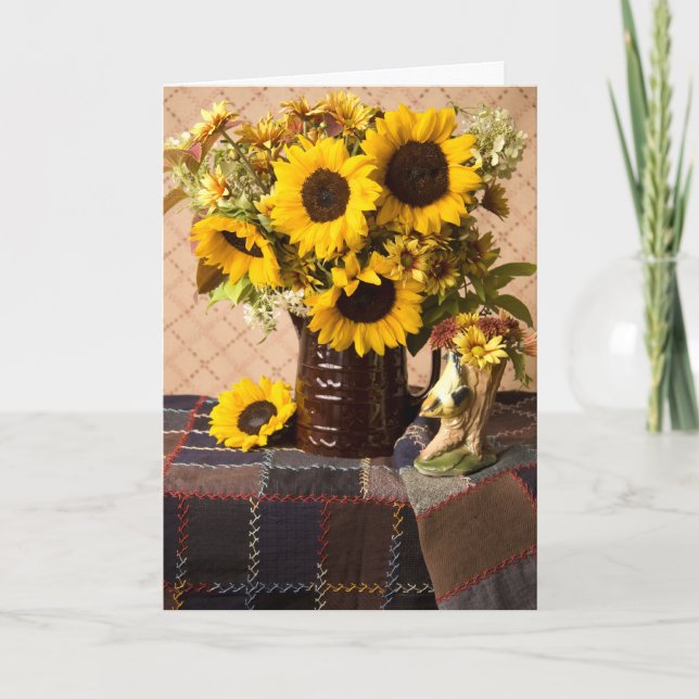 4038 Solrosblomma Bouquet Sympathy Card Kort (Framsida)