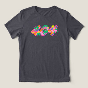 404 Coded Drip Typography PNG Färgglatt Smältand T Shirt
