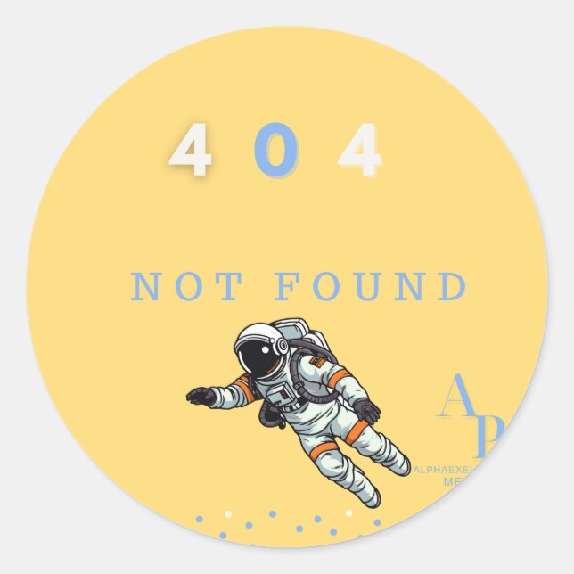 404-dekal runt klistermärke (Framsida)