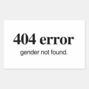 404 Det gick inte att hitta Genderna för fel Rektangulärt Klistermärke