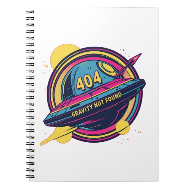 404 Det gick inte att hitta grovhet - Retro Space  Anteckningsbok (Framsidan)