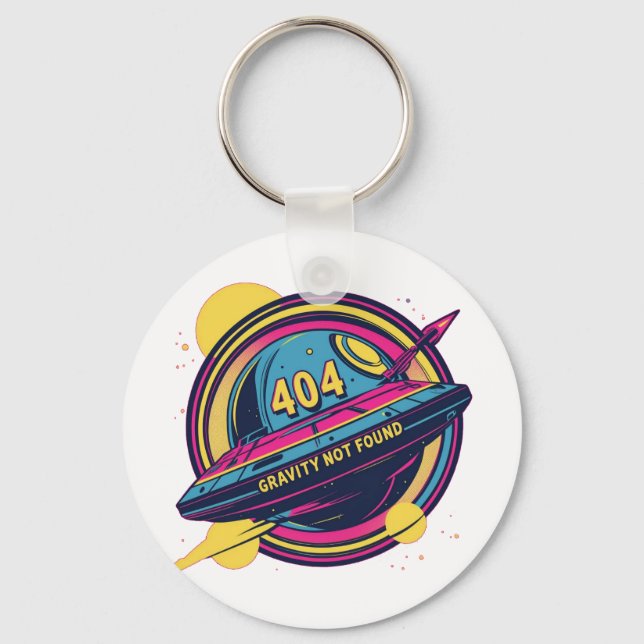 404 Det gick inte att hitta grovhet - Retro Space  Nyckelring (Framsida)